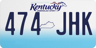 KY license plate 474JHK