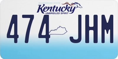 KY license plate 474JHM