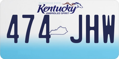 KY license plate 474JHW