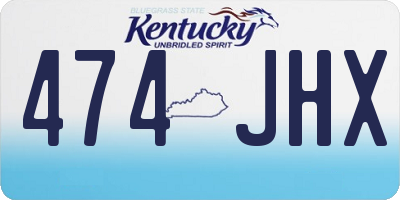 KY license plate 474JHX