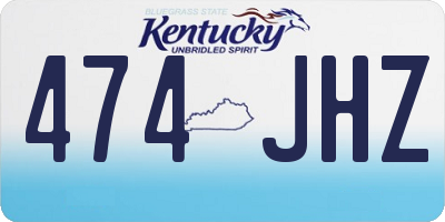 KY license plate 474JHZ
