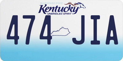 KY license plate 474JIA