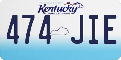 KY license plate 474JIE