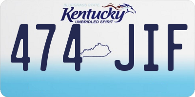 KY license plate 474JIF