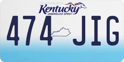 KY license plate 474JIG