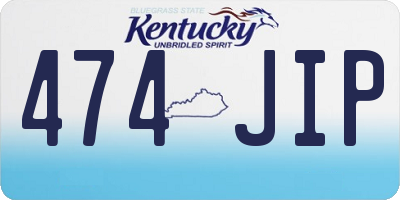 KY license plate 474JIP