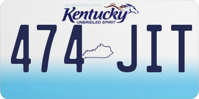 KY license plate 474JIT