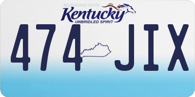KY license plate 474JIX
