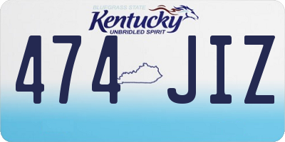 KY license plate 474JIZ