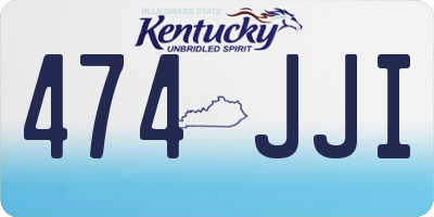 KY license plate 474JJI