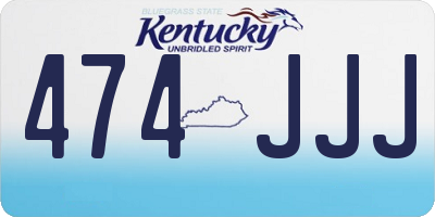 KY license plate 474JJJ