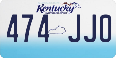 KY license plate 474JJO