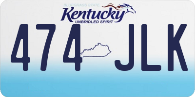 KY license plate 474JLK