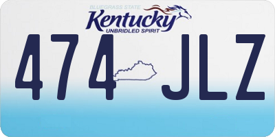 KY license plate 474JLZ