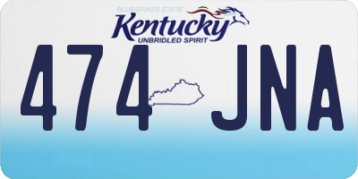 KY license plate 474JNA