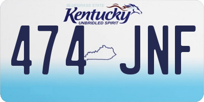 KY license plate 474JNF