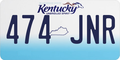 KY license plate 474JNR