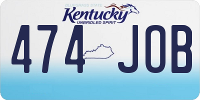 KY license plate 474JOB