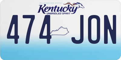 KY license plate 474JON