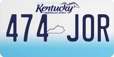 KY license plate 474JOR