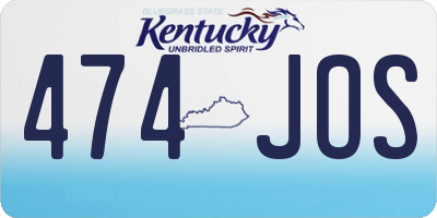 KY license plate 474JOS