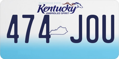 KY license plate 474JOU