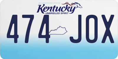 KY license plate 474JOX