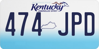 KY license plate 474JPD