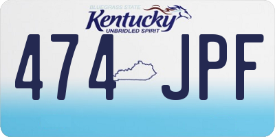 KY license plate 474JPF