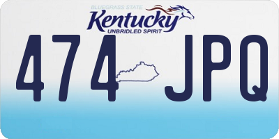 KY license plate 474JPQ