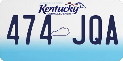 KY license plate 474JQA