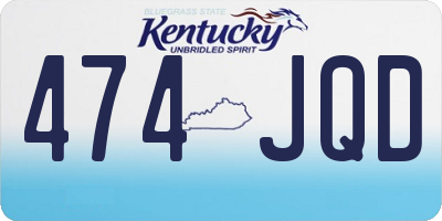 KY license plate 474JQD