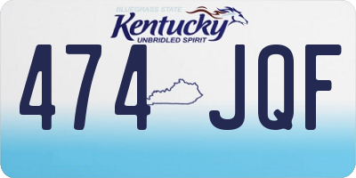 KY license plate 474JQF