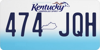KY license plate 474JQH