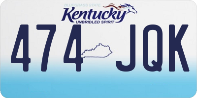KY license plate 474JQK