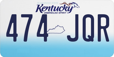 KY license plate 474JQR