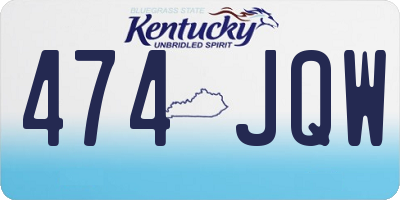 KY license plate 474JQW
