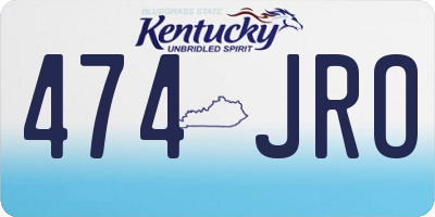 KY license plate 474JRO