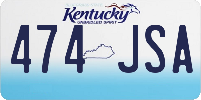 KY license plate 474JSA