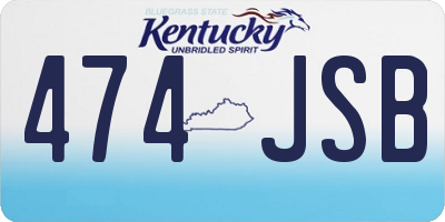KY license plate 474JSB