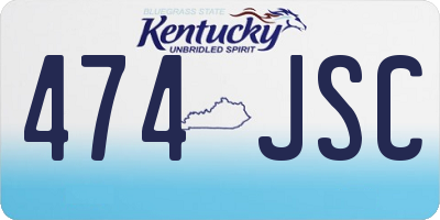 KY license plate 474JSC