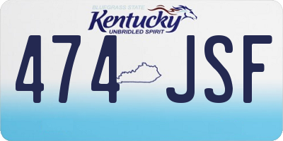 KY license plate 474JSF