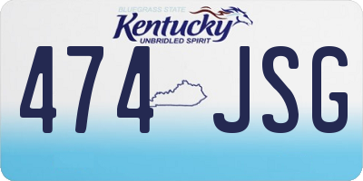 KY license plate 474JSG