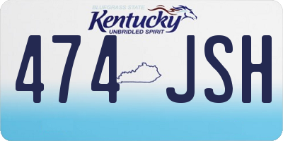 KY license plate 474JSH