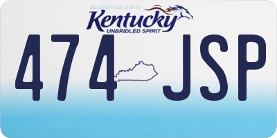 KY license plate 474JSP