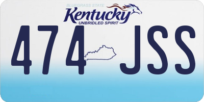 KY license plate 474JSS
