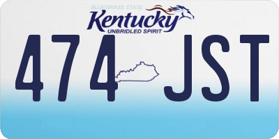 KY license plate 474JST