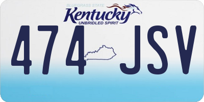 KY license plate 474JSV