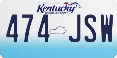 KY license plate 474JSW