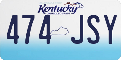 KY license plate 474JSY